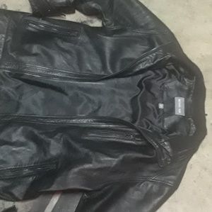 Michael Kors mens Zip-Front Leather Jacket